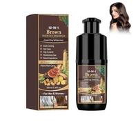 Hair Dye Shampoo, 10 In 1 Shampoo Istantaneo per Capelli,Copre i capelli bianchi, colora in modo uniforme durante il lavaggio, donando un effetto naturale-Brown-100ML
