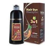 Hair Dye Shampoo da 500 ml, shampoo per piante con schiuma, copre i capelli grigi, facile da applicare e veloce colorazione, 8 colori a scelta (marrone scuro)