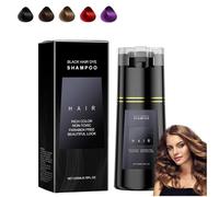 Hair Dye Shampoo, Natural Instant Dye Shampoo, Novahair Color Restoring Shampoo, Hair Color Shampoo for Gray Hair Coverage and Beard, Quick, Easy, Long Lasting, Safe (Black)