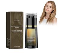 Hair Dye Shampoo Naturale per Capelli Vegetali, Colora I Capelli in Minuti, Lavaggio 3 in 1, Per La Copertura Dei Capelli Grigi, Sicuro Di Lunga Durata E Facile Da Applicare (Marrone Chiaro, 200 ml)