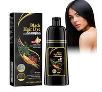 Hair Dye Shampoo, shampoo naturale per capelli 3 in 1, per capelli grigi, shampoo per capelli grigi, shampoo per capelli istantanei, per uomini e donne (nero)