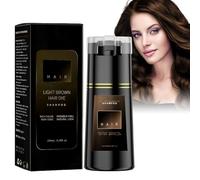 Hair Dye Shampoo, shampoo per capelli di colore marrone scuro, per capelli grigi, formulazione botanica No Hair Damage No Bleach, Shampoo immediato per uomini e donne, Hair Dye Shampoo 3 in 1 (marrone