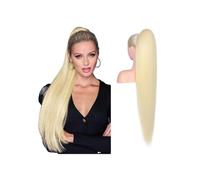 Hair Extensions 16-26 Pollici Lunghi Capelli Remy Brasiliani Coda Cavallo Clip In Parrucchino Coulisse Umani Candeggina Bionda Dritta Estensioni Brasiliane For Donne(16inches)