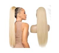 Hair Extensions Clip for coda di cavallo con coulisse bionda dritta nelle estensioni dei capelli Estensioni dei capelli umani al 100% Lunghi 10-26 pollici for le donne(24inches)