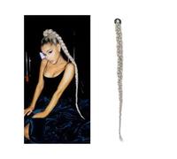 Hair Extensions Coda di chignon sintetica con elastico for capelli, trecce da boxe lunghe, treccia all'uncinetto, estensioni for coda di cavallo(Silver Grey)