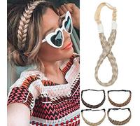 Hair Extensions Estensioni dei capelli Treccia intrecciata Fascia intrecciata sintetica per capelli Fascia per capelli per regalo di Natale Biondo sabbia mix candeggina bionda
