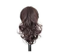 Hair Extensions Extension for capelli con clip a forma di artiglio, ricci e ondulati corti, sintetici, da 10 pollici, castano biondo nero, for donne(Dark Brown)