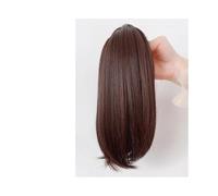 Hair Extensions Extension for capelli con clip for coda di cavallo liscia sintetica, dolce pezzo for coda di cavallo for donna(Dark Brown)