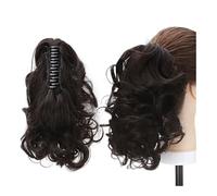 Hair Extensions Extension For Capelli Sintetici Corti E Ondulati Con Coda Di Cavallo, Colore Nero E Marrone, Con Artiglio E Mascella, For Parrucchino, Con Clip, For Donne(Dark brown,24inches)