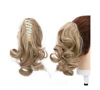 Hair Extensions Extension For Capelli Sintetici Corti E Ondulati Con Coda Di Cavallo, Colore Nero E Marrone, Con Artiglio E Mascella, For Parrucchino, Con Clip, For Donne(Ash blonde,24inches)