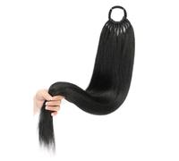 Hair Extensions Extension for coda di cavallo da donna, code di cavallo sintetiche morbide e lisce lunghe 24/28"(#1B,24inches)