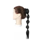 Hair Extensions Extension for coda di cavallo sintetica da 18 pollici, artiglio a bolla, lunga e liscia, accessorio for capelli alla moda for le donne(Dark black)