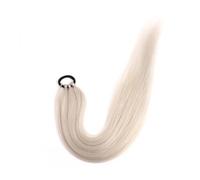 Hair Extensions Extension for coda di cavallo, trecce da boxe sintetiche, avvolgenti, con coda di chignon e anello for capelli elastico(Silver Grey)