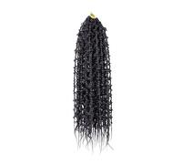 Hair Extensions Trecce A Scatola A Farfalla Da 24 Pollici For Capelli All'uncinetto Pre-Loop Butterfly Locs Twist A Sintetica(Natural Black)