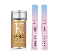 Hair Finishing Stick 2 PCS & Hair wax stick 1 PCS, for Hair Edge Frizz Control, Small Broken Hair, Broken Hair Finishing Stick, Naturally Refreshing, Non-Greasy and Non-Sticky