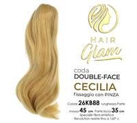 Hair glam Coda Cecilia Double-Face Pinza Fibra 26Kb88 Revolution - Extension capelli