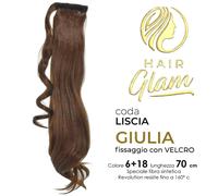 Hair Glam Giulia Coda Velcro Fibra Revolution 6+18 70 cm - Extension capelli