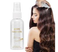 Hair Glitter Spray, Body Glitter, 4.72x1.49 Inches Highlighter Glow Loose Powder, Concert Accessories for Skin, Face, Clothes, Halloween, Prom, Stage, Women and Men