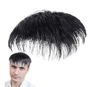Hair Patch For Men, Natural Black Short Topper Wig, Breathable And