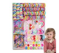 Hair Rubber Bands Set - Bright Accessory Pack Girls Beauty, Elastic Ties Colorful Ponytail Mix | Charming Hair Enhancement for Party Dressing Birthday Style Fun Outfit Charm Fashion Glow Joyful
