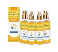 Hair Scalp Sunscreen Spray SPF 30, protezione UV per capelli trattati con colori evidenziati, non grassi, senza peso con olio di cocco, contro la secchezza sbiadita, Beach Pool Daily Use (4 pezzi)