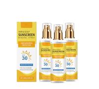 Hair Scalp Sunscreen Spray SPF 30, protezione UV per capelli trattati con colori evidenziati, non grassi, senza peso con olio di cocco, contro la secchezza sbiadita, Beach Pool Daily Use (3 pezzi)