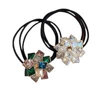 Hair Scrunchies 2 Pezzi Elastici Alla Moda Con Strass, Per Capelli, Supporto Per Ragazze Pour Toutes Les Occasions