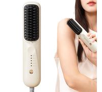 Hair Straightener Brush - 5 Mode Heating Styler, Anti Scalding Ceramic Comb with Rapid Warm Up, Precision Smoothing Styling Tool, Ideal for Long Short Fine Thin Home Apartment Hotel Workplace Daily