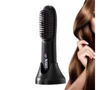 Hair Straightener Brush, Cordless Heated Styling Tool, Rechargeable Appliance with Lcd Display, Salon Tool for Morning Routine, Travel, Home, 3.54 X 3.15 X 2.36 Inches