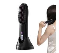 Hair Straightener Brush, Cordless Styling Tool, Lcd Heated Appliance, Professional Travel-Friendly Device for Quick Morning Routine, Home Styling, Salon Use, Trips, Vacations
