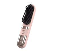 Hair Straightener Brush - Portable Cordless Comb | Curling Iron Three Temperature Settings Comb For Women Girls Ladies Wives Mothers Travelers Brides Home Salon Travel Vacation Daily Use Wedding