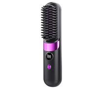 Hair Straightener Brush - Rechargeable Comb With 4 Temperature Settings | Hot Straightening For Travel Apartment College Dorm Vacation Women Wife Family Friends, Cordless Ionic Electric Heated Set