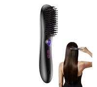 Hair Straightener Brush - Rechargeable Styling Tool with 3 Temperature Settings, Negative Ionic Technology | Cordless Hair Straightening Brush for Home Outdoor Travel Vacation Daily Styling
