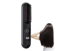 Hair Straightener - Ceramic Heated Hair Straightening Comb, Cordless USB Rechargeable Straightener with Hot Comb & LED Display | Mini Travel Styling Ceramic Brush for Girl, Women, Wife, Home, Bathroom