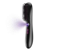 Hair Straightener Comb - 6.2cm Straightener Brush | Rechargeable Styling Tools - Portable Smoothing Heated | for Outdoor Travel Vacation Morning Rush | Anti-Scald & Auto-Off