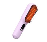 Hair Straightener Comb | Travel Wireless Hot Comb with Multiple Temperature Settings | Versatile Hair Styling Air Brush for Short and Long Hair, Perfect for -the-Go Styling and Smooth Results