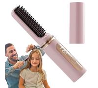 Hair Straightener, Straightening Heated Brush Scalp, 7.17x1.57 Inch USB Rechargeable Fast Heating & Curling Iron Comb, Styling Tools for Women Girls, All Curl Types, and Volumizing