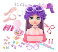 Hair Styling Doll Head, Doll with Accessories, Hairdressing Set and Makeup Toys, Beauty Salon Kit, Pretend Play for 3+ Years Old Toddler Kids Imaginative Fun Activities, ABS