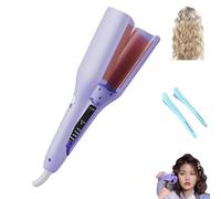 Hair Styling Tool with Negative Ionic Technology, 3D Curling Iron Double-Sided Heating, Lasting in 24 Hrs for Women (Purple)