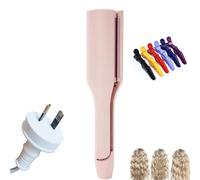 Hair Styling Tool with Negative Ionic Technology, 4 Gears Double-Sided Heating, French Curl 3d Curling Iron, 32mm Curling, Long-Lasting Smooth Waves, for Travel & Home (Pink,Australian Standard)