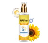 Hair Sunscreen, 100 ml UV Protection Spray SPF 30, Waterproof, Long Lasting Formula, Prevents Color Fade and Dryness, Ideal for Hair & Scalp, Travel-Size to Running, Hiking, Beach, Men