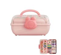 Hair Tie Storage Box, Three-layer Hair Organizer, Folding Hair Tie Organizer, Lockable Jewelry Storage, Hair Ties Accessory Case, Hair Clip Organizer, Portable Hair Accessory Box, Hair Styling Tools