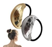 Hair Ties for Women, Metal Hair Ties, 2.17x1.97x0.98 inches Two Pack Fashionable Garnish, High X Low Hairs Styling, Portable Ponytail Holders, Everyday Wear Accessorie