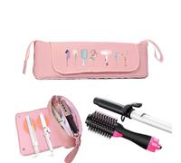 Hair Tool Organizer - 18 Inch Travel Bag | Polyester Storage Case - Heat Resistant Waterproof Dustproof Styling Holder with Mat for Flat Iron Blow Dryer and Home Travel Use
