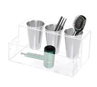 Hair Tool Storage Organizer - Acrylic, 11.81x7.48x5.12in Vanity Storage Box Compact Design | Multi-Compartment Beauty Organizer, Hair Appliance Holder For Bathroom, Dressing Table, Salon, Home, Travel