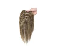 Hair Toppers Parrucche con frangia in capelli sintetici da 10 pollici, clip in base di seta da 11x8 cm, capelli lisci for estensione dei capelli da donna(Brown+Blonde)