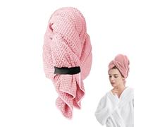 Hair Towel Wrap - Microfiber Quick Dry Turban, Super Soft Long Hair Drying Wrap with Lightweight Absorbent Fabric Twist Button Secure Hold, Frizz Control Moisture Soaking Design, Ideal for Shower Spa