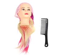 Hair Training Doll Head Professional Styling Mannequin Realistic Hair Weaving Practice Model For Students Barbershops Beauty Salons Pyrofilament Fiber 4 Colors
