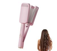 Hair Waver Crimper, Waver Curling Iron, Beach Waves Curling Wand, Ionic Deep Hair Curler Tool with Ceramic 3 Barrel for Women, Adjustable temperature, Fast Heat Up (Pink)