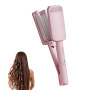 Hair Waver Crimper, Waver Curling Iron, Beach Waves Curling Wand, Ionic Deep Waver Hair Curler Tool with Ceramic 3 Barrel for Women, Anti-Scald, Easy to Use (Pink)